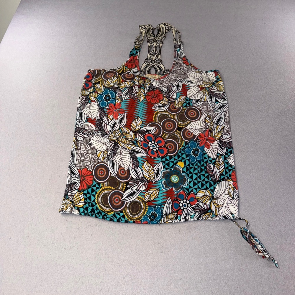 American Rag Tank Top Womens XL Multi Color Floral Geometric Boho Racerback